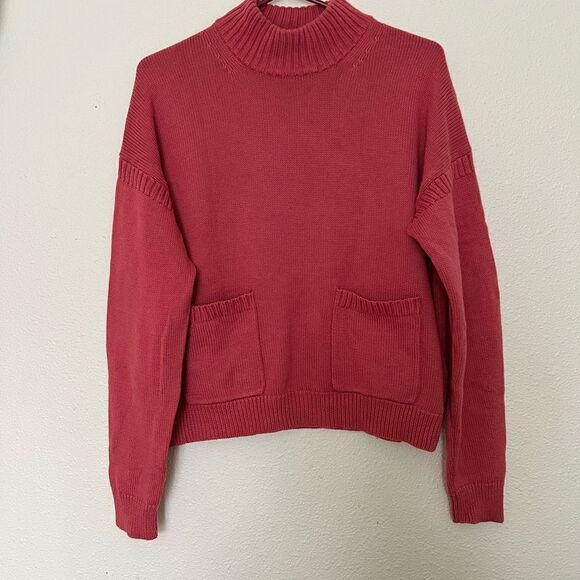 J. Crew Size S Cotton Cashmere Patch Pocket Mockneck Sweater - Picture 5 of 9